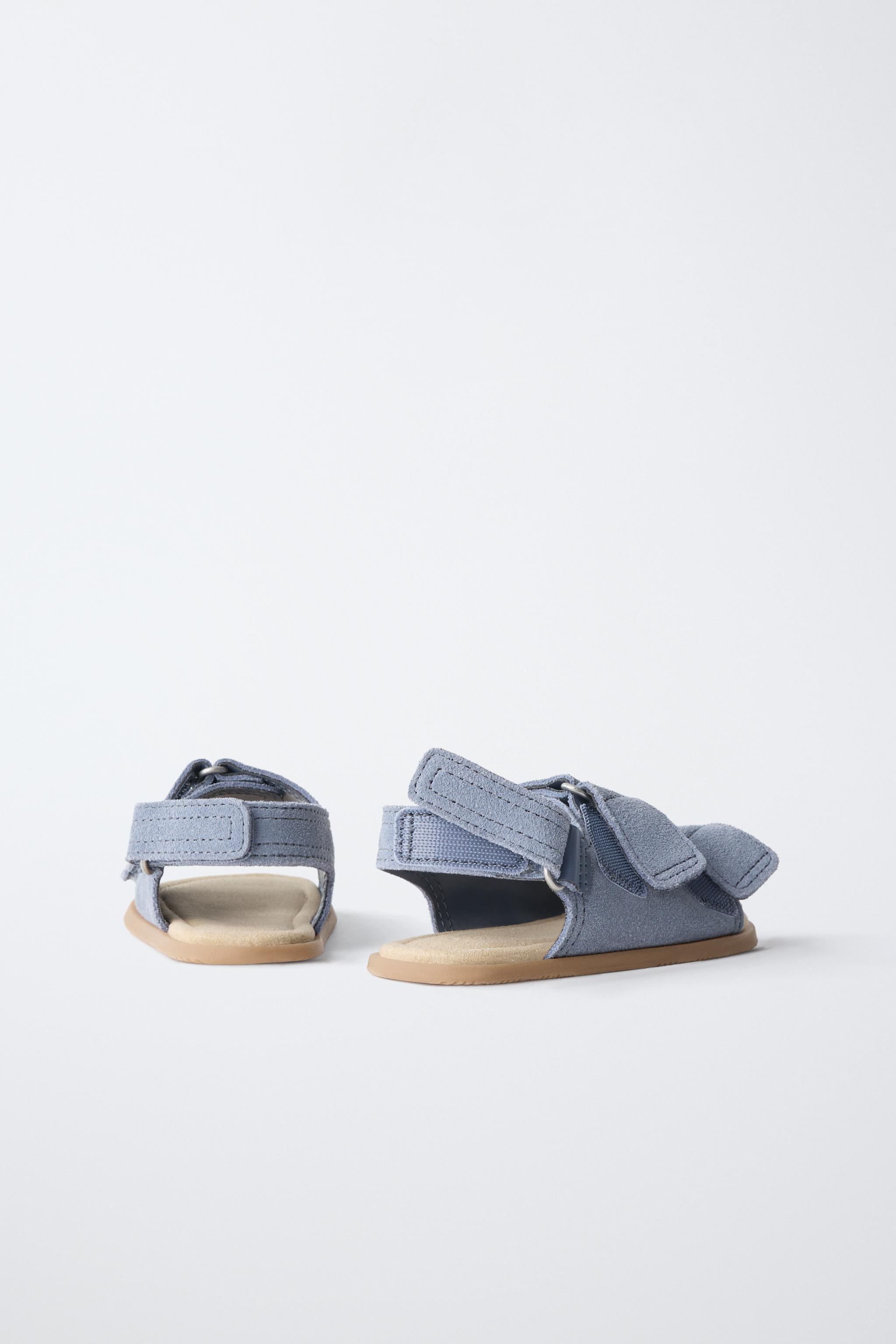 SANDALES PIEDS NUS DOUBLE BRIDE EN CUIR